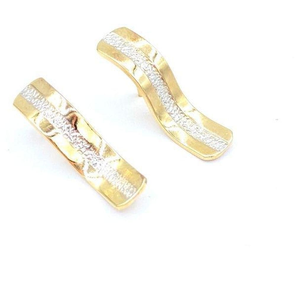 Brincos De Chapinha Curvada Na Orelha Ouro 18K