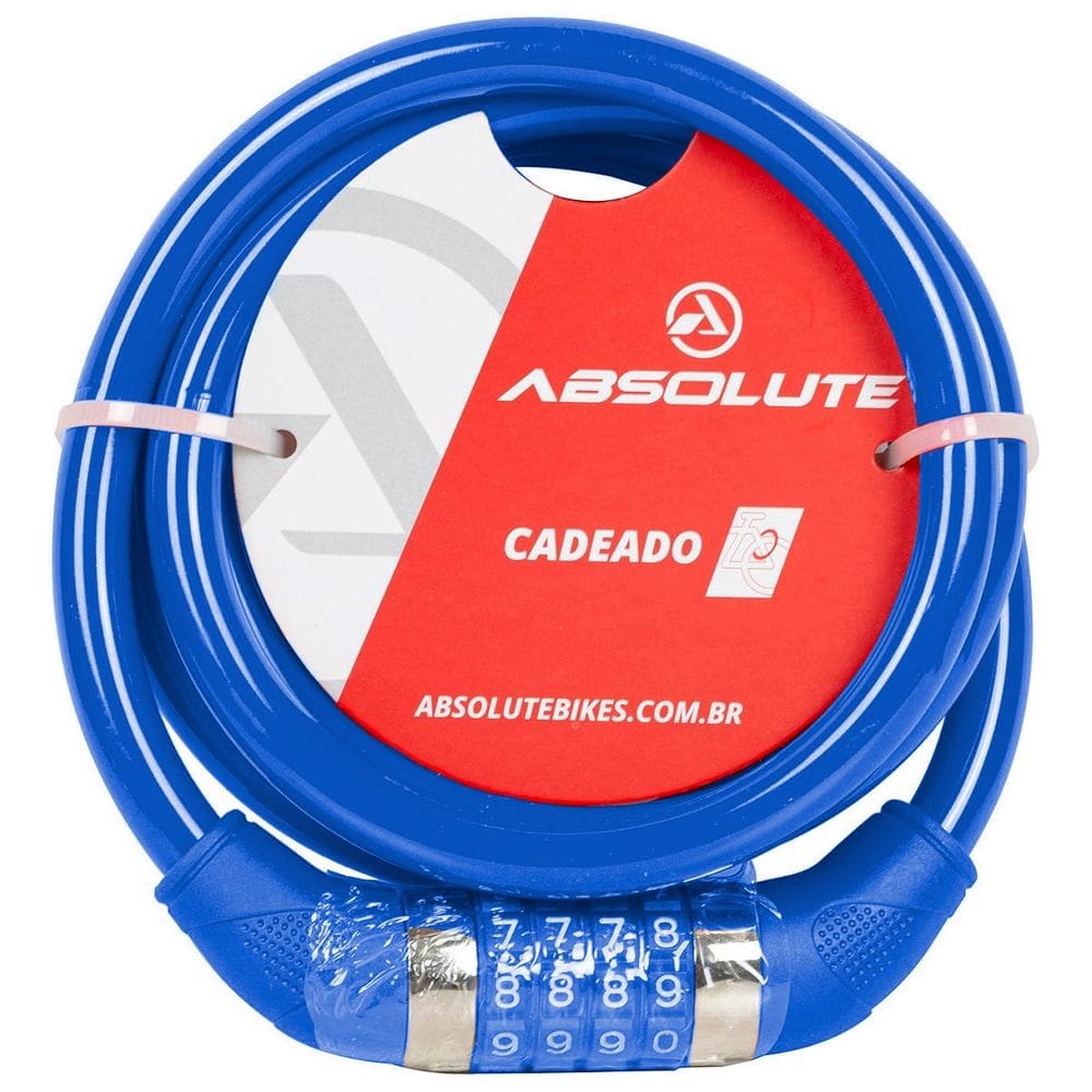 Cadeado com 4 Códigos Personalizável Espiral 1,85mx12mm Absolute