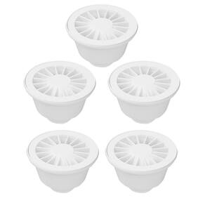 Kit Com 5 Ralo Sifonado Redondo Grelha Branca Saída Fundo