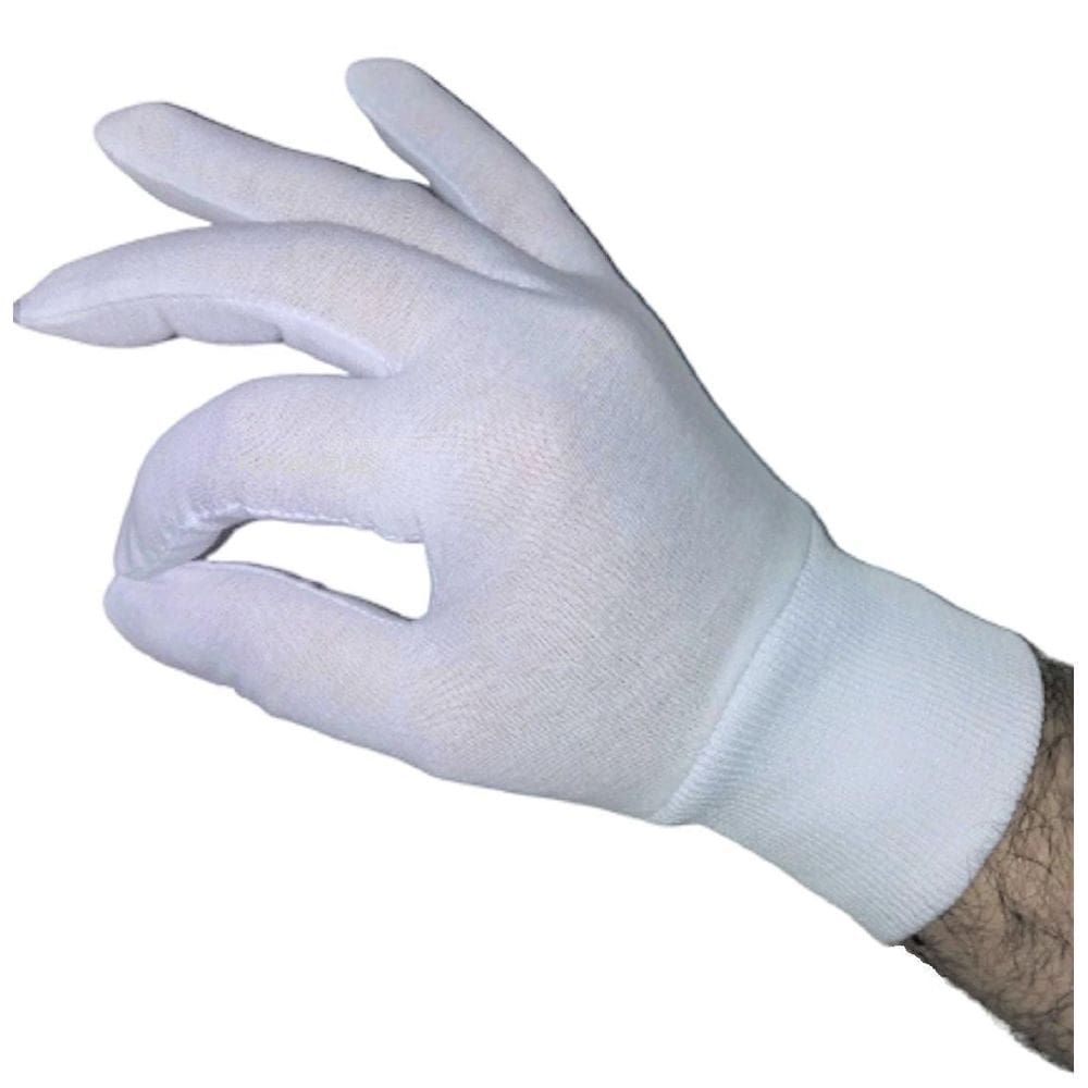 Luva de algodão kit 02 pares tamanho m com punho