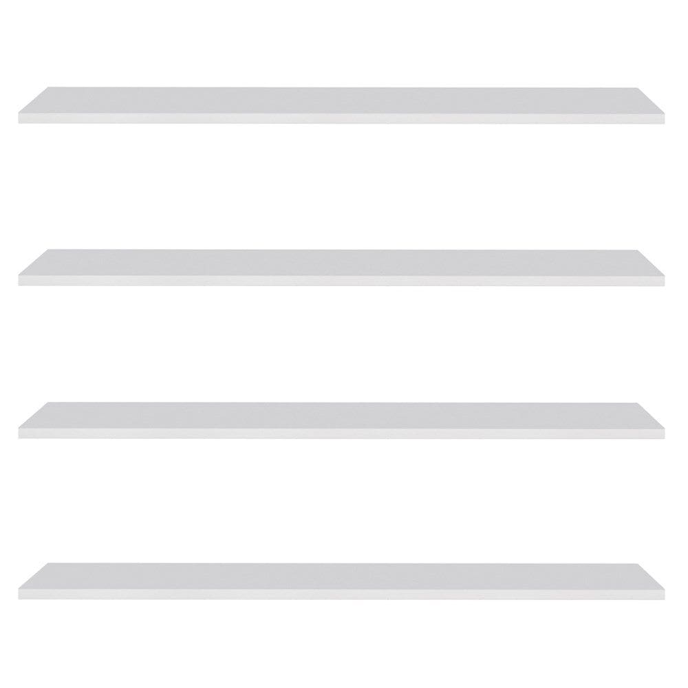 Prateleira Flutuante de Quarto Adulto Kit 4 Suporte Invisível 91cm Yara Branco - Lumil