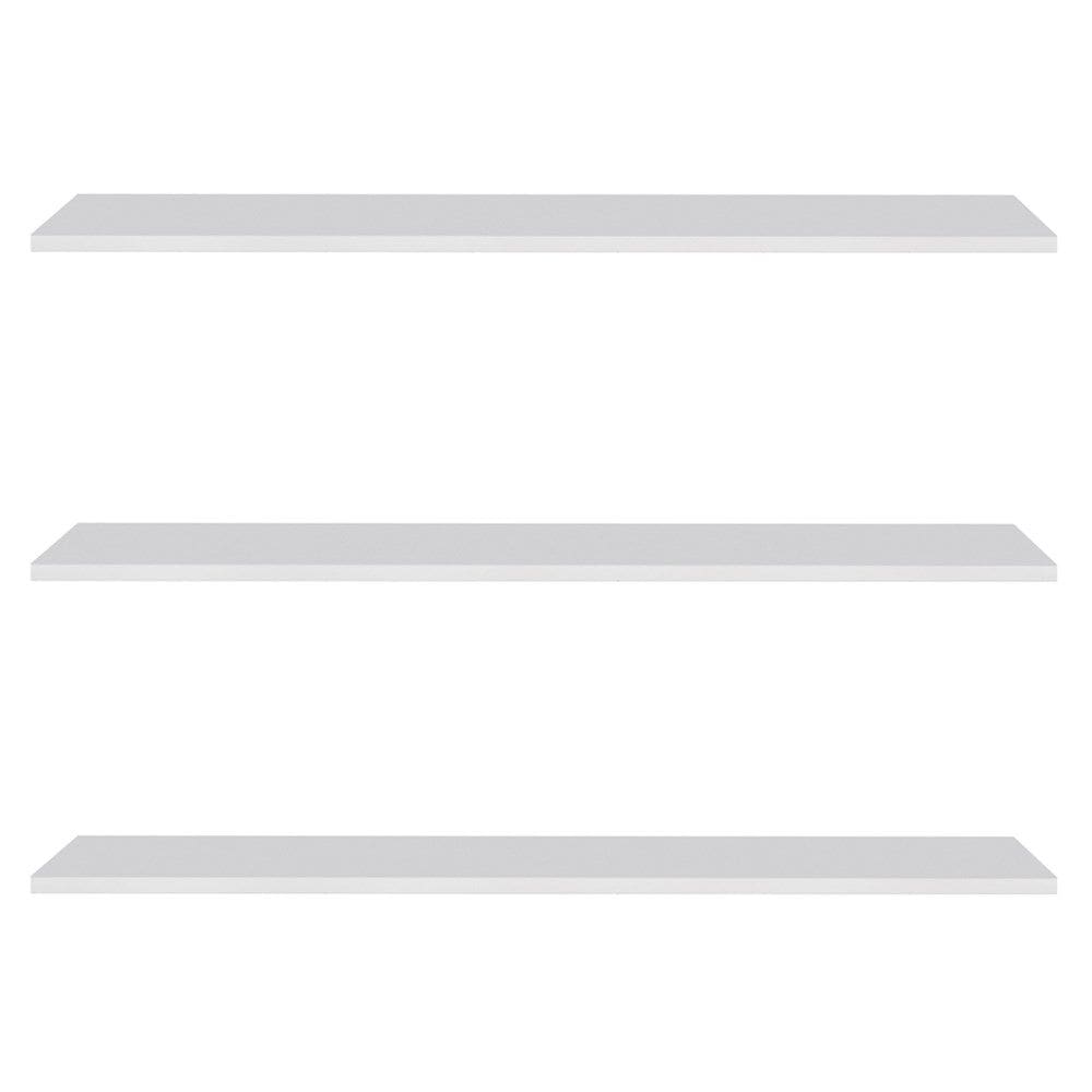 Prateleira Flutuante de Quarto Adulto Kit 3 Suporte Invisível 91cm Yara Branco - Lumil