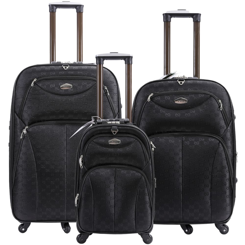 Mala De Viagem Com 3 Peças Em Poliéster Rodinhas Giratórias 360º