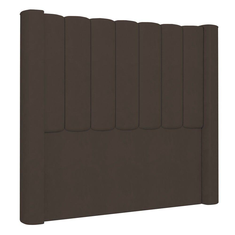 Cabeceira Casal Queen Cama Box 160cm Claire I02 Veludo Marrom - Mpozenato