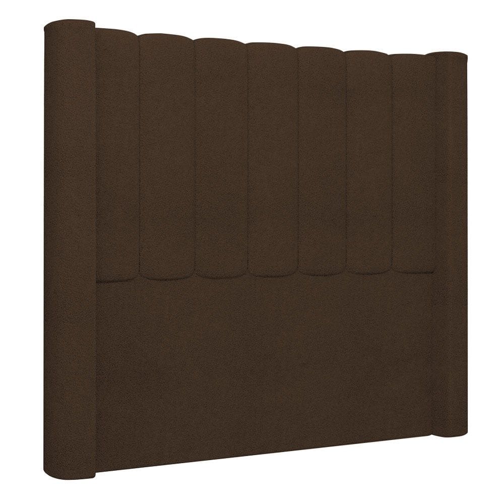 Cabeceira Casal King Cama Box 195cm Claire I02 Bouclê Marrom - Mpozenato