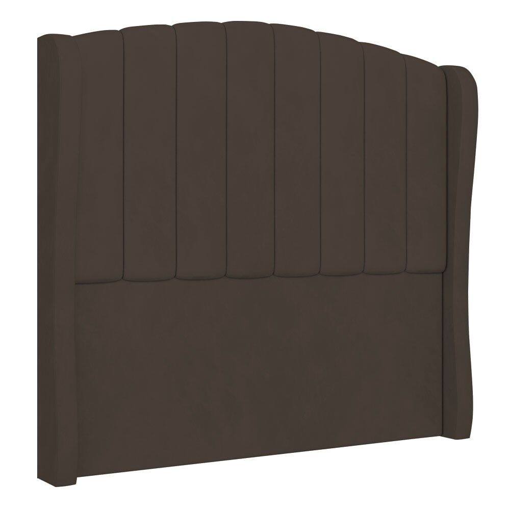Cabeceira Casal Cama Box 140cm Glenda I02 Veludo Marrom - Mpozenato