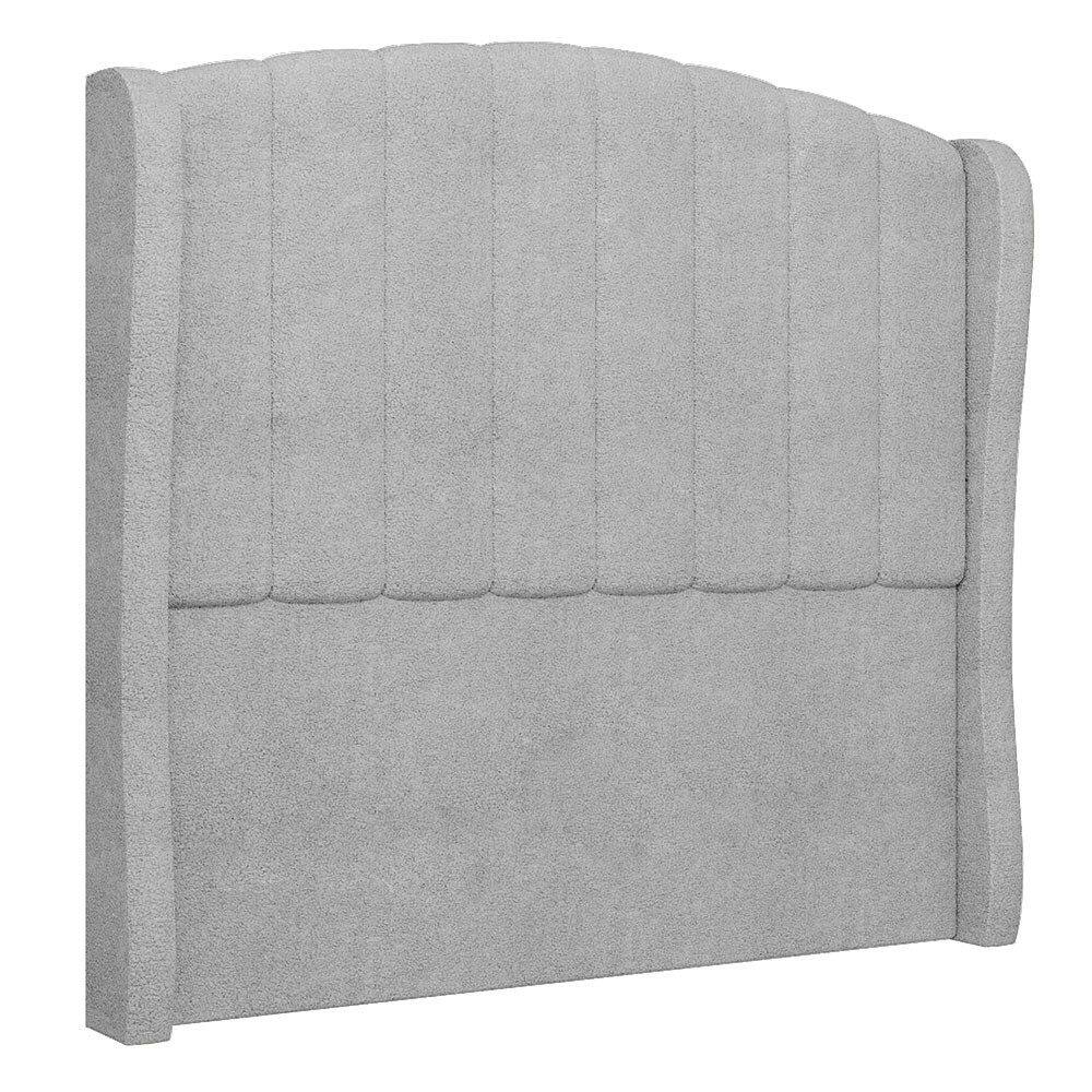 Cabeceira Casal King Cama Box 195cm Glenda I02 Bouclê Cinza - Mpozenato