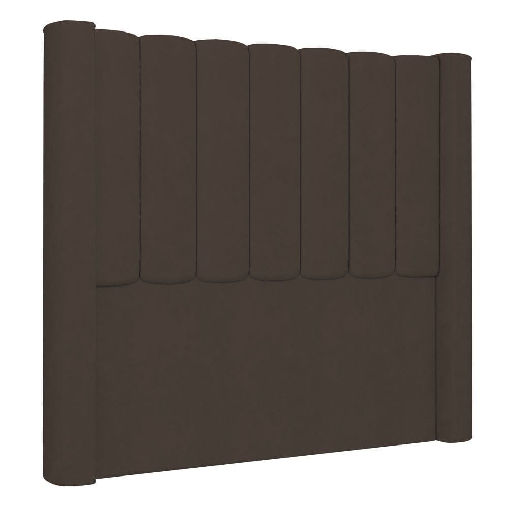 Cabeceira Casal King Cama Box 195cm Claire I02 Veludo Marrom - Mpozenato