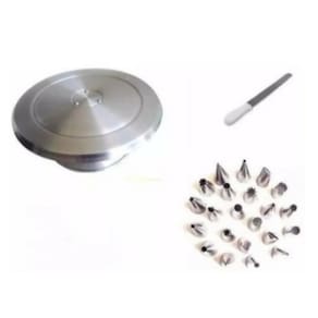 Bailarina 40cm Grande + Bicos 22 Peças Inox + Espatula Lisa Em Inox