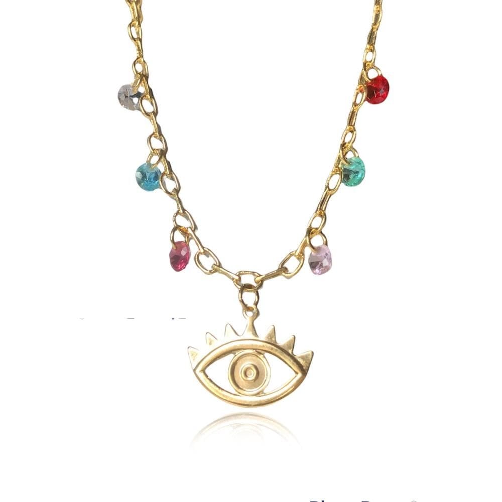 Pulseira Olho Grego Com Zircônias Coloridas [F027]
