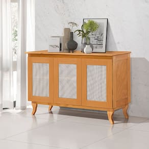 Buffet Aparador Madeira Vintage Tela Deltan 3 Portas - Imbuia