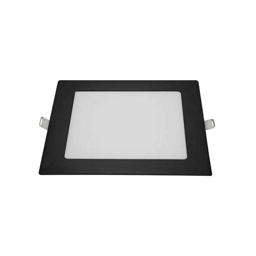 Painel De Led Blumenau Quadrado Embutir 18w Bivolt Preto 6500k Luz Fria