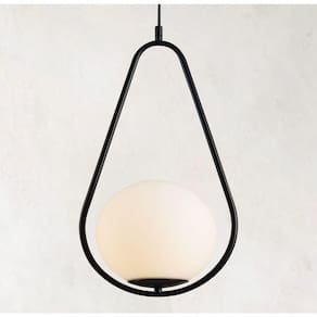 Lustre Pendente Bravalumi Pérola Fallen Globo E27 Bivolt Preto