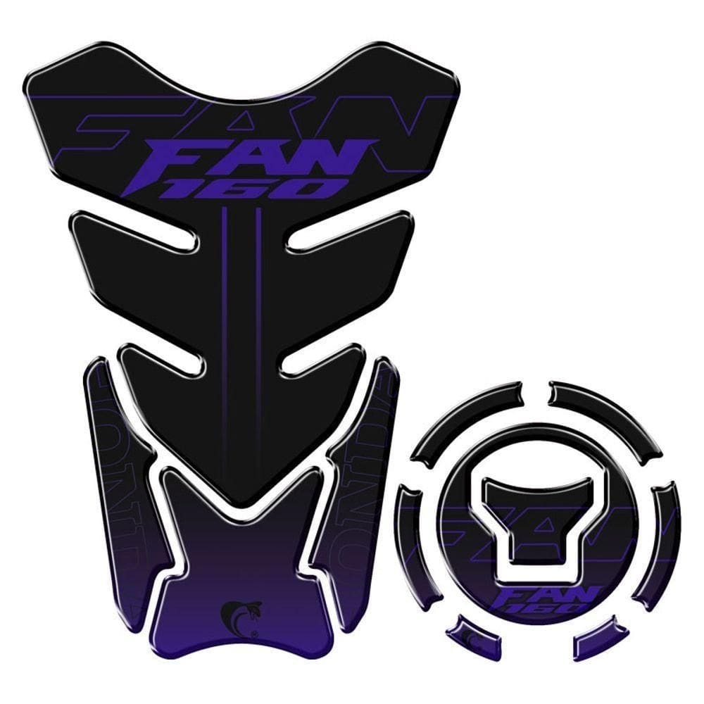 Kit Adesivo Protetor Tanque E Bocal Honda Cg Fan 160 Azul Azul