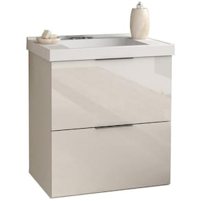 Armário Balcão Gabinete Para Banheiro 60Cm Branco Brilho