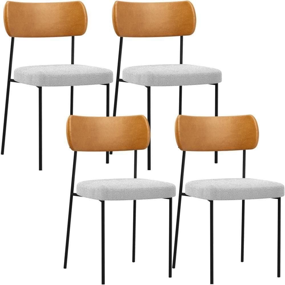 Kit 04 Cadeiras Para Sala De Jantar L02 Whisky Bouclê Cinza