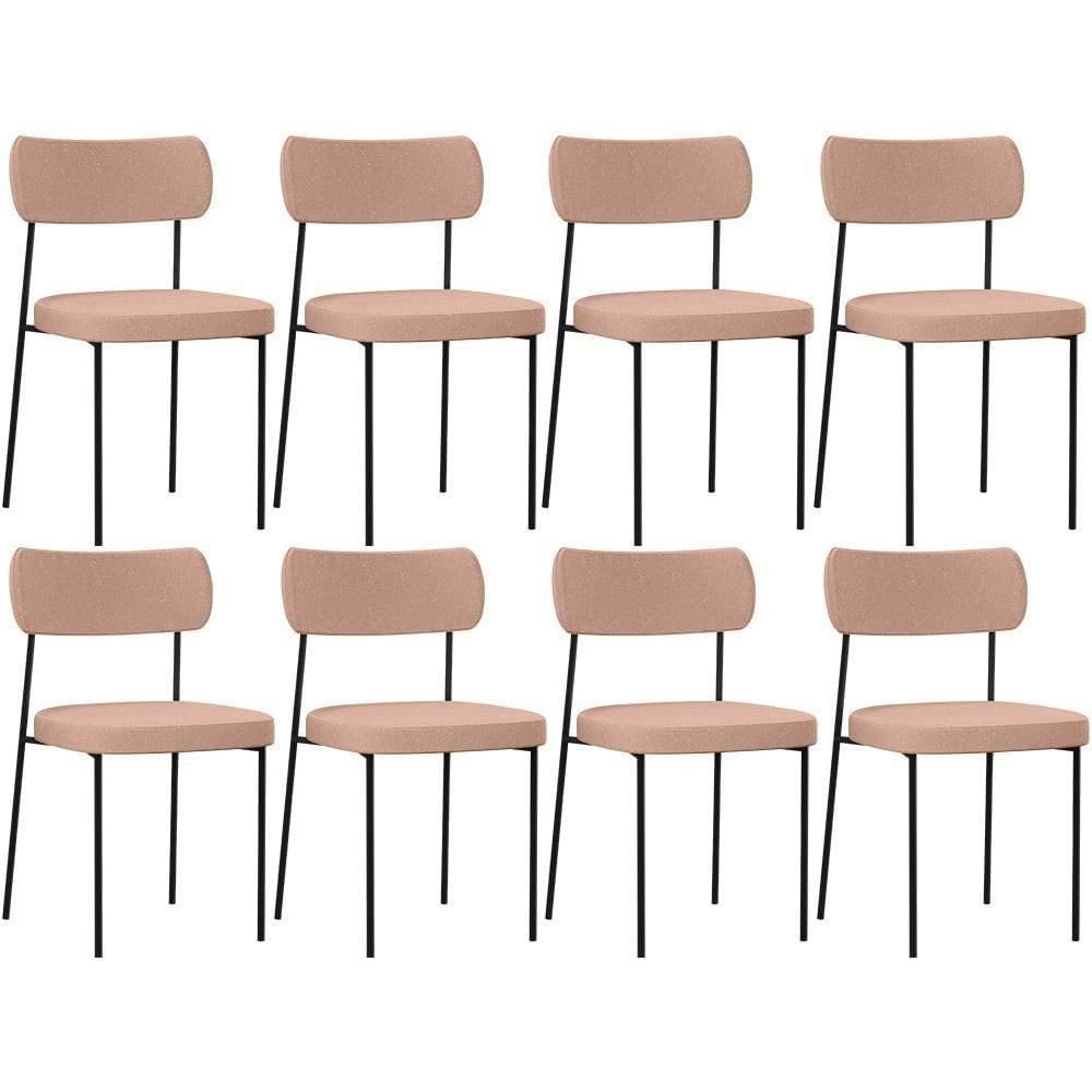 Kit 08 Cadeiras Sala De Jantar L02 Rosê