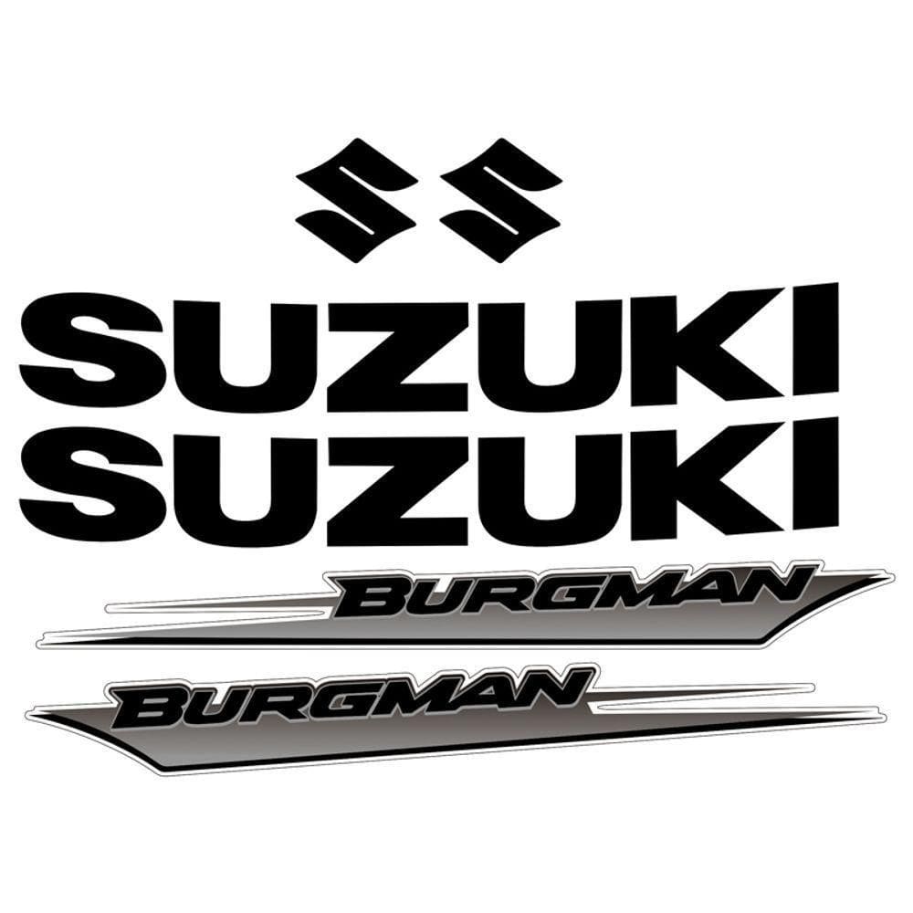 Kit Jogo Emblema Adesivo Suzuki Burgman 2005 A 2009 Preto