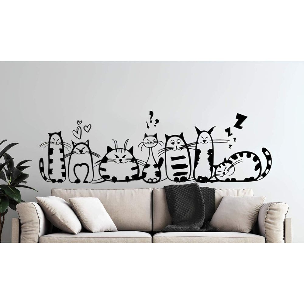 Adesivo De Parede Trilha Sonora Dos Gatos