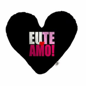 Almofada Coração Pelúcia Eu Te Amo Rosa Namorados Tamanho:M