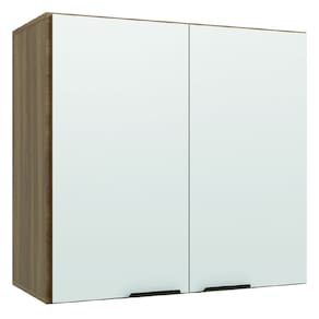 Armário de Cozinha e Lavanderia Com 2 Portas Duplo Aéreo Módulo Suspenso Nogal/Branco Paris Batrol