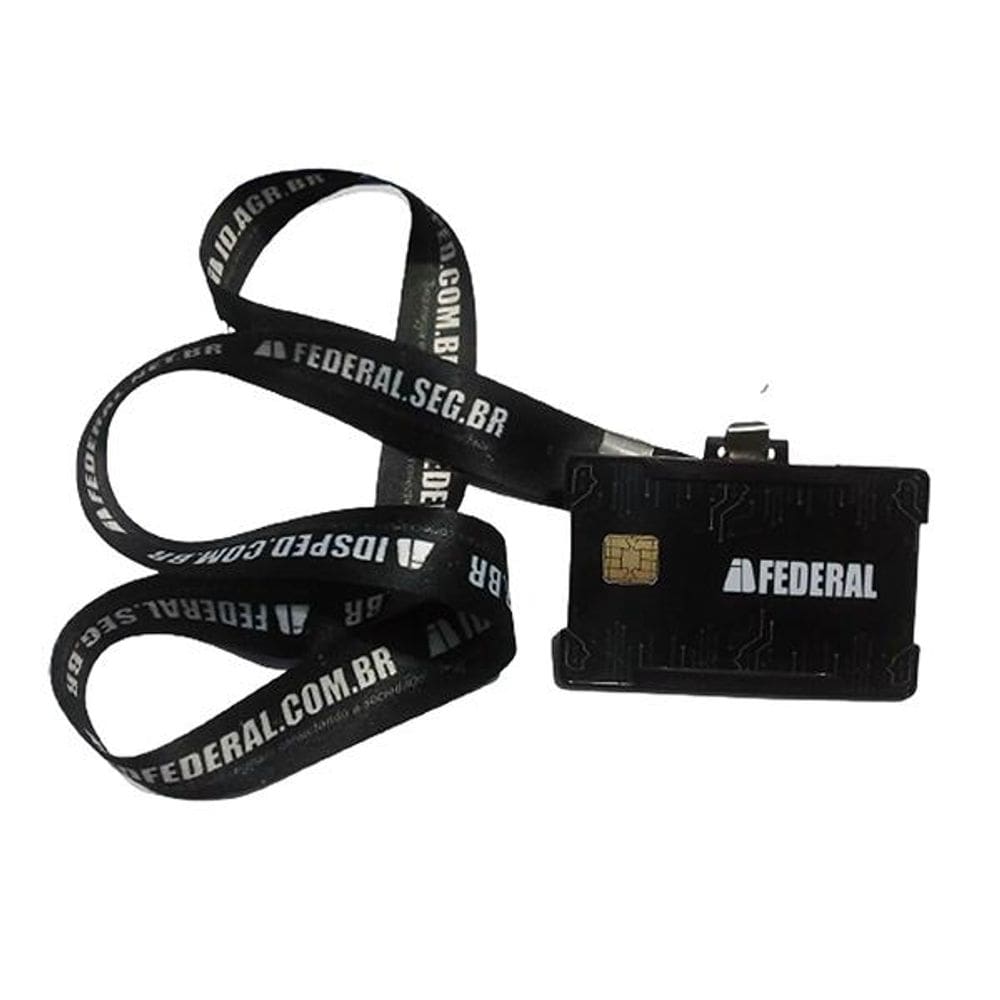 Suporte para crachá/cartão com cordão