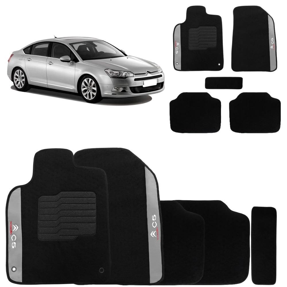 Jogo de Tapete Carpete Citroen C5 2001 a 2013 Preto 5 Peças