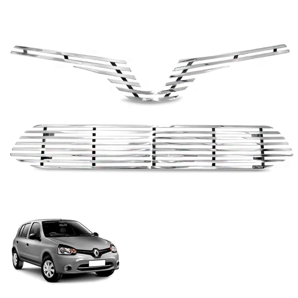 Sobre Grade Clio 2013 a 2016 Aço Inox Cromada Filetada Slim Gtnox