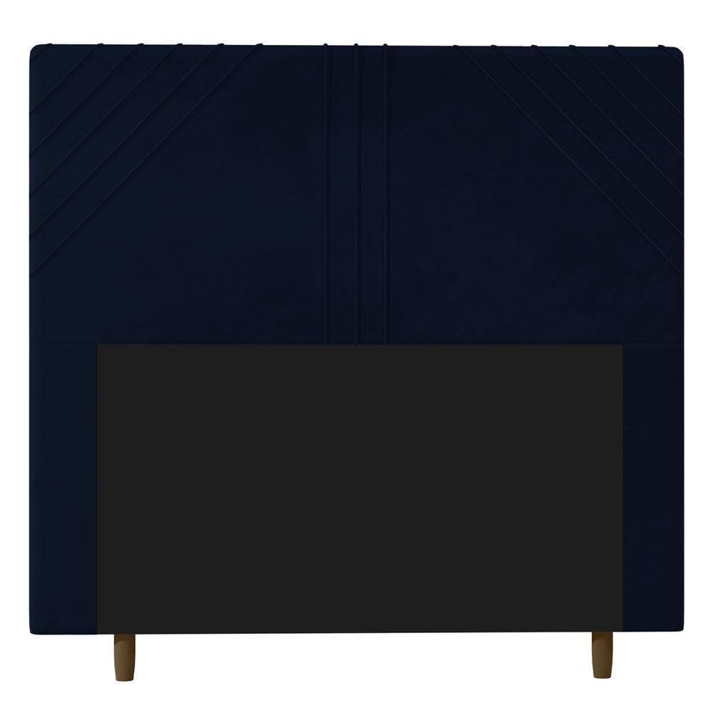 Cabeceira Cama Box Casal Lisboa 140Cm Azul Marinho