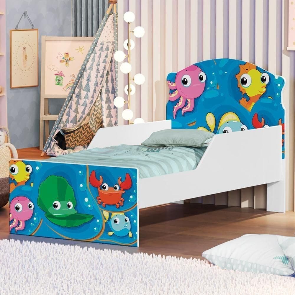 Mini Cama Fundo Do Mar Peixinhos