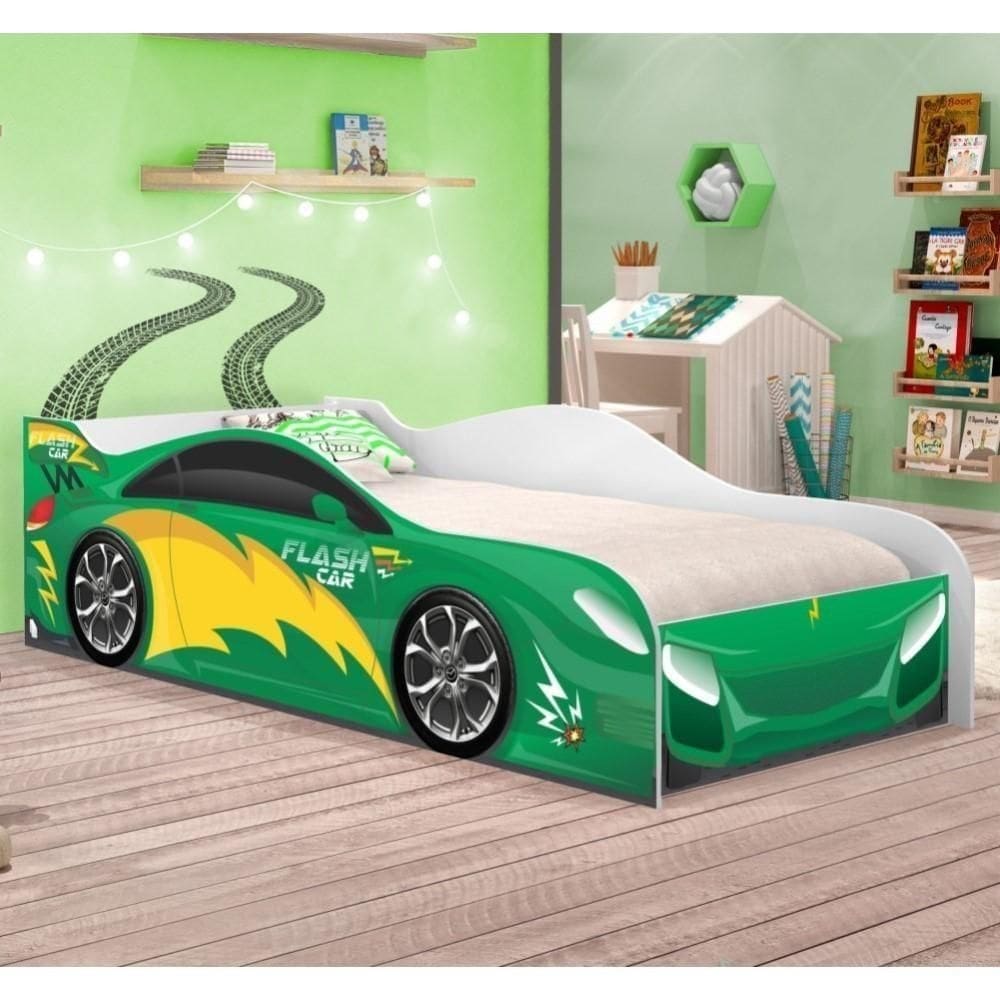 Cama Carro Menino Verde Solteiro