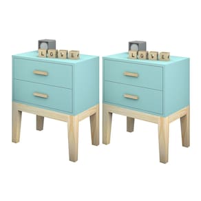 Kit 2 Mesa de Cabeceira Teen Menta Infantil Pés Reforçada Estilo Moderno