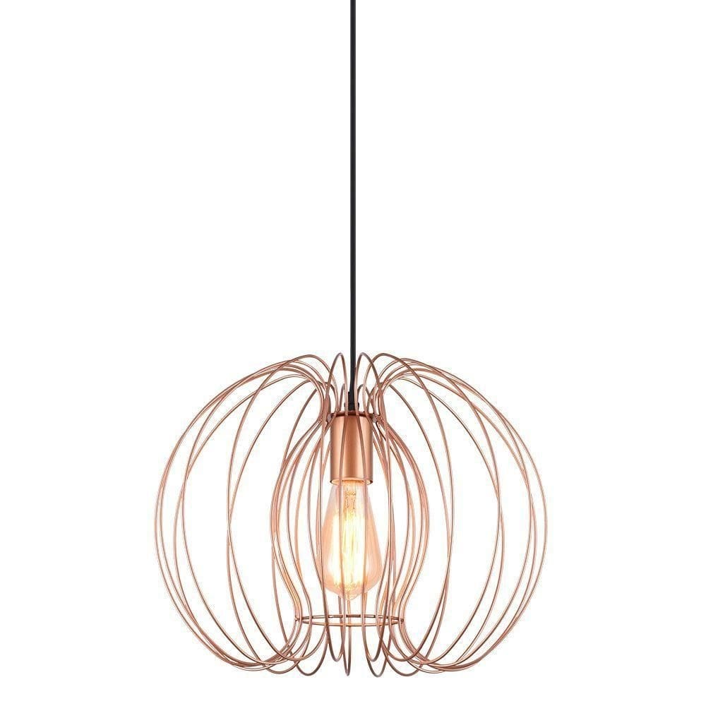 Lustre Pendente Taschibra Aramado Mônaco Cobre E27 Bivolt