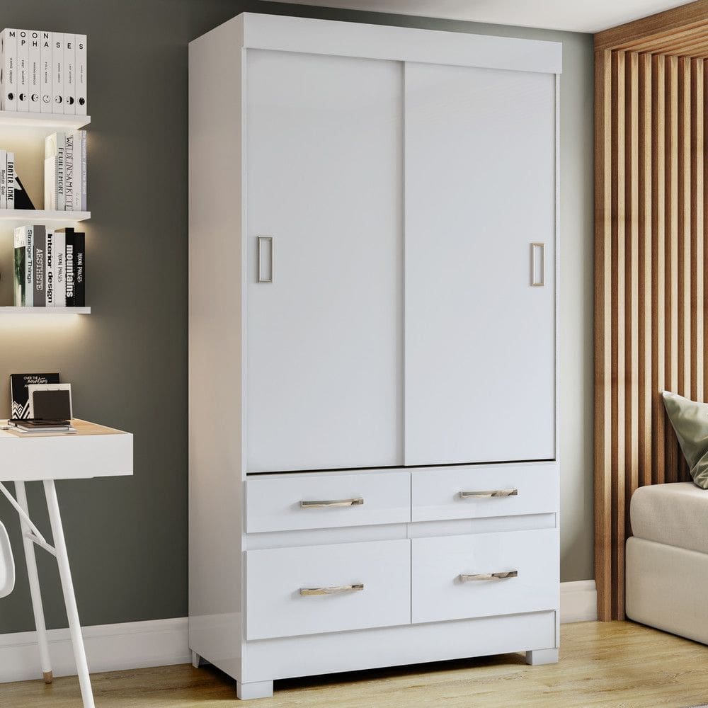 Guarda Roupa 2 Portas Deslizantes 4 Gavetas BE25 Briz