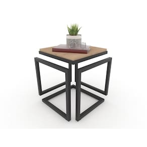 Mesa Lateral Cubo  Metalon Preto