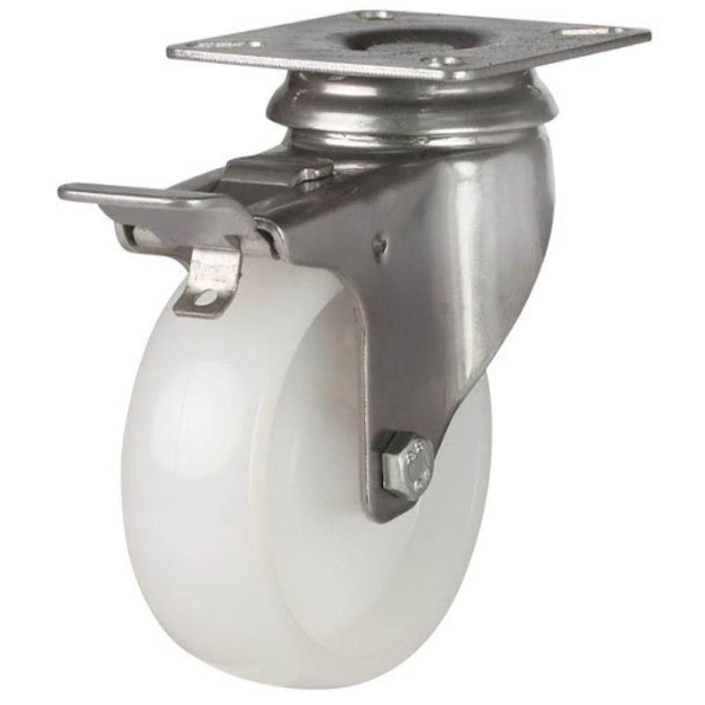 Rodizio Inox 5 Pol. Giratório Placa Freio Total 170 Kg