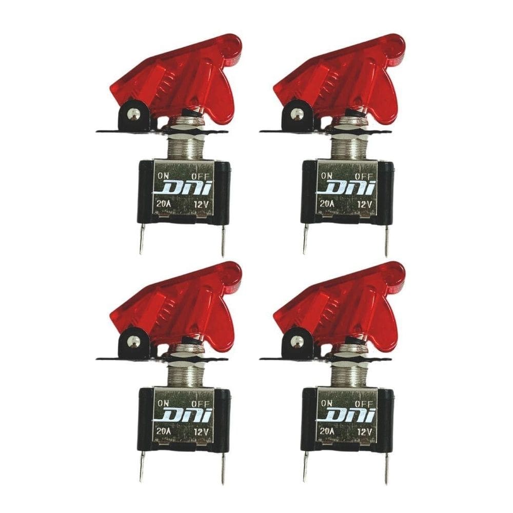 Kit 4 Chave Botão Liga Desliga 2 Posições 12V Vermelha Led