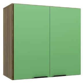 Armário de Cozinha e Lavanderia Com 2 Portas Duplo Aéreo Módulo Suspenso Nogal/Verde Paris Batrol
