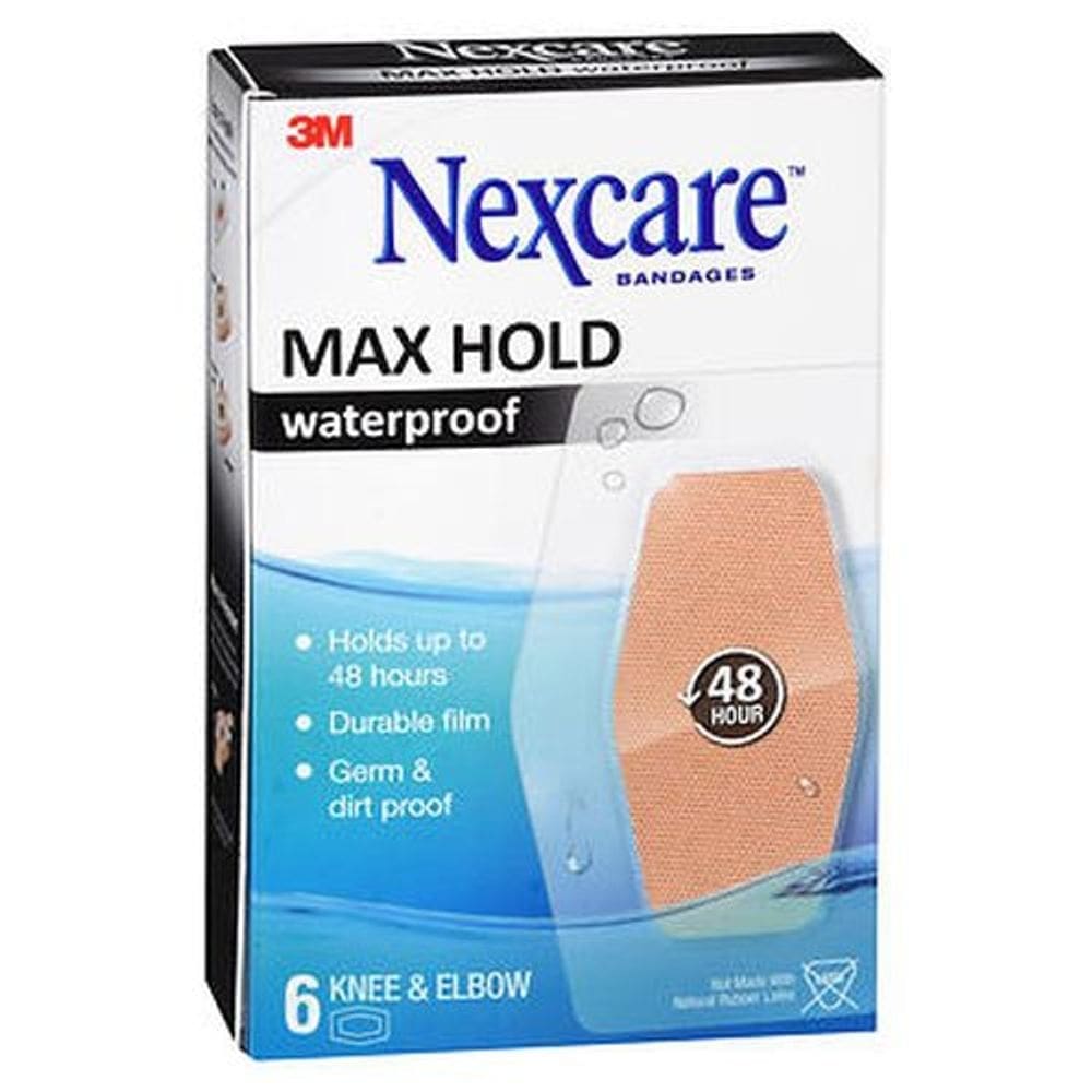 Nexcare Max Segure Ataduras Impermeáveis Joelho & Cotovelo 6 Cada um por Nexcare