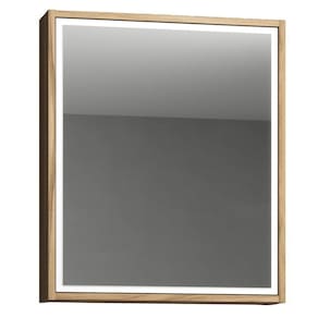 Armário Aéreo Banheiro 60Cm Espelho Gael B06 Branco Nogal