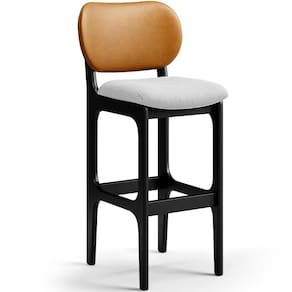 Banqueta Alta Bar Cozinha Betta L02 Preto Whisky Cinza