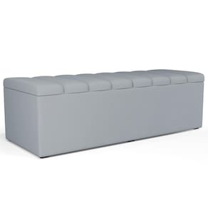 Calçadeira Recamier Baú Casal Queen 160X50 Cm Cinza