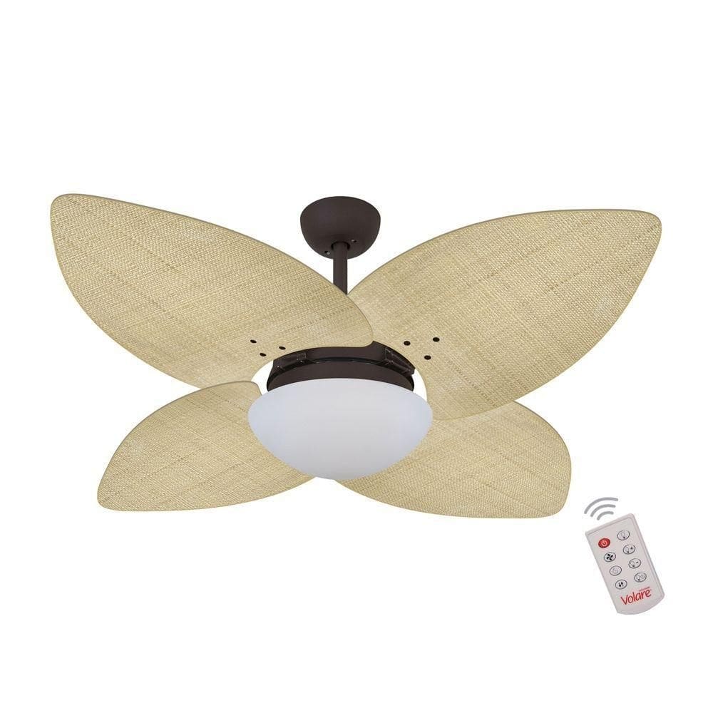 Ventilador De Teto Marrom Texturizado 4 Pás 220v C/ Controle