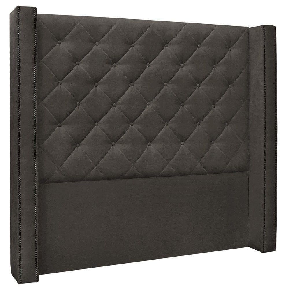 Cabeceira Estofada Box Casal Queen Size Alteza 160cm Cinza