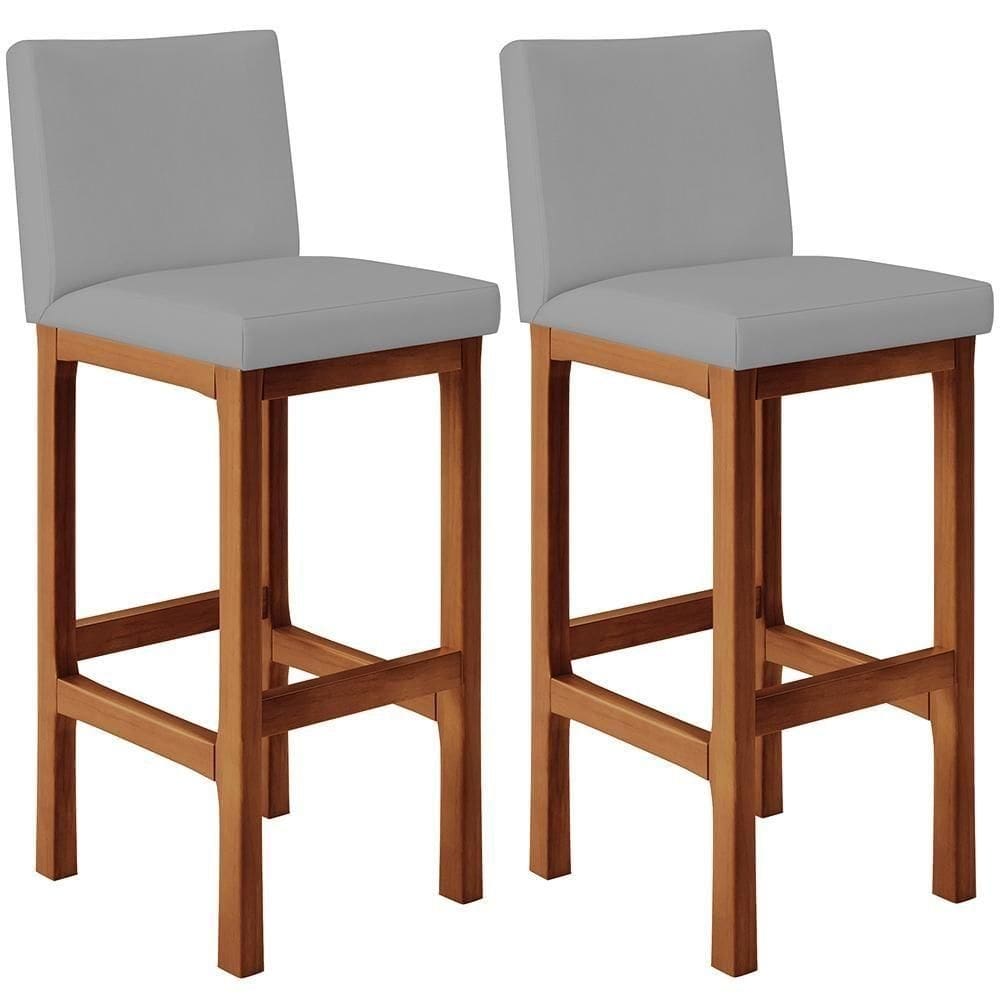 Kit 02 Banquetas Altas Alya Facto Cinza