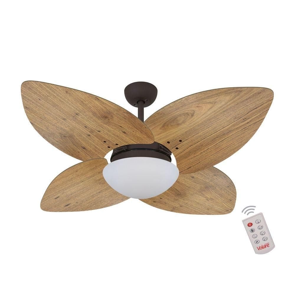 Ventilador De Teto Marrom 4 Pás Rádica 127v C/ Controle