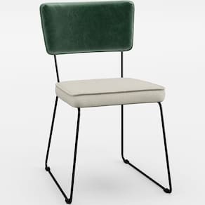 Cadeira Estofada Sala Jantar Facto Verde Musgo Champagne