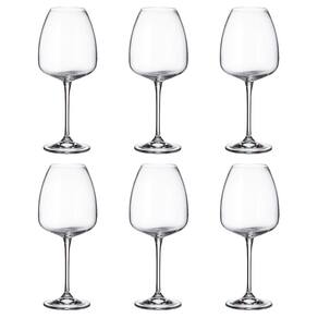 Jogo 6 taças de cristal para vinho tinto 610ml anser bohemia