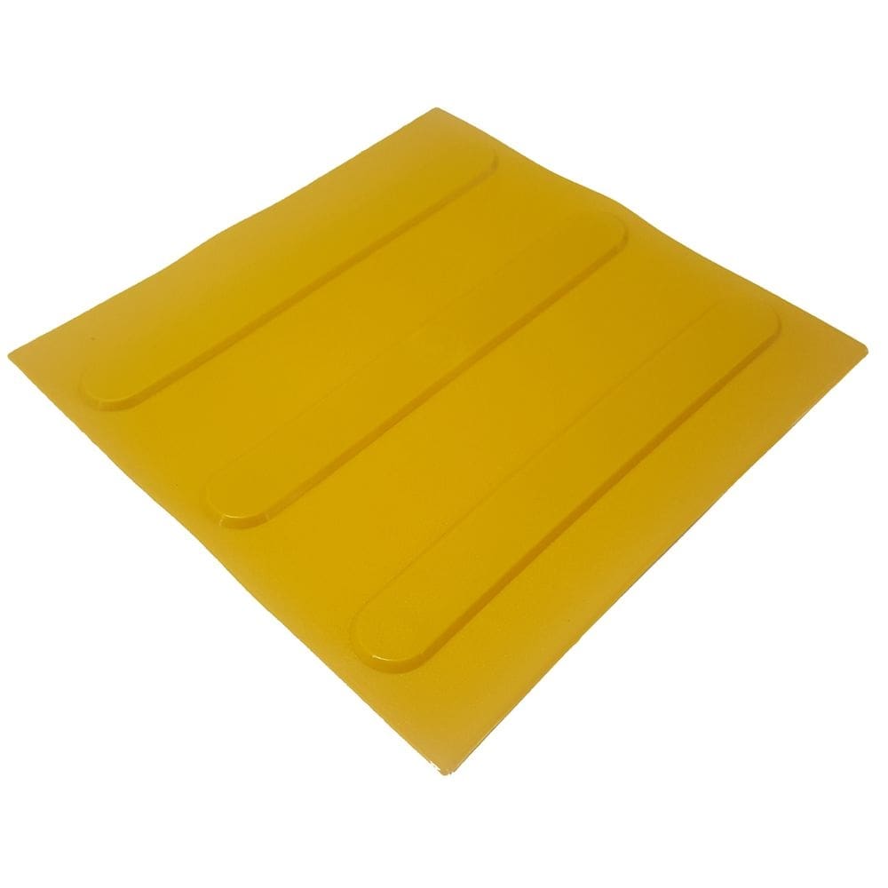 Piso tátil direcional pvc amarelo 16peças 25x25cm nbr9050