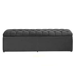 Báu Calçadeira Sapateira Dubai 1,28mt- Tamanho Viúva- -suede Cinza